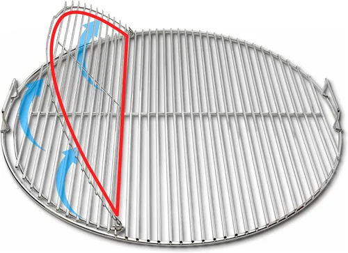 Miniatura 4 de Rejilla de cocción de parrilla de carbón SnS Grills EasySpin, de acero inoxidable 304, apertura grande con bisagras, perfecta para cocción de 2