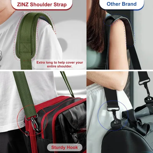 Miniatura 23 de ZINZ Correa de hombro universal de 59 pulgadas con almohadilla transpirable fija ultra gruesa, correa de hombro ajustable y resistente para bolsa