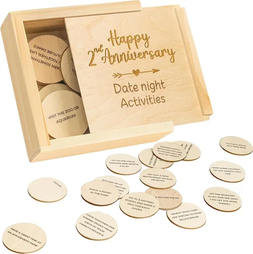 Miniatura 7 de Regalos de un año de aniversario de madera STOFINITY para novio y novia - Regalos de madera de un año de aniversario para él o ella, primer regalo
