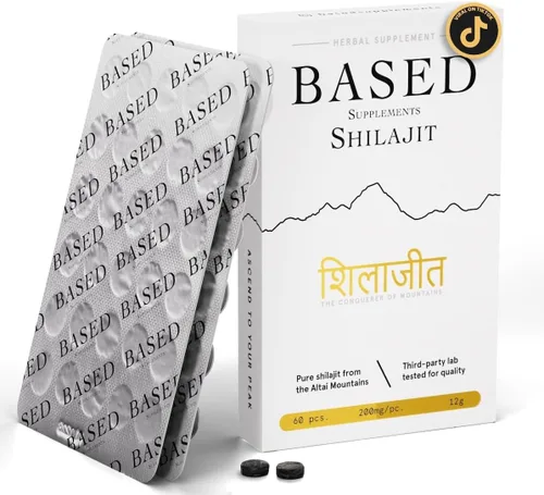 Shilajit basado | Tabletas puras de Shilajit con máxima potencia, energía y apoyo inmunológico para hombres y mujeres | Ricas en ácido fúlvico y más