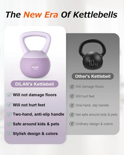 Miniatura 3 de Soft Kettlebell, Safe Strength Training Kettle bell, Cushioned Impact-Resistant Base and Anti-Slip Grip Weight, Kettlebells Set for Home Workouts