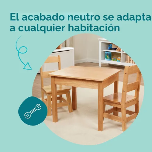 Miniatura 3 de Mesa y sillas de madera Melissa & Doug, talla única , Natural Rubio