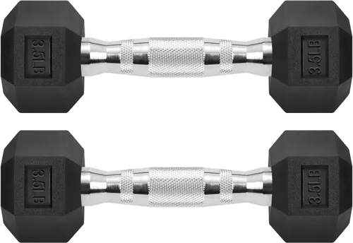 Miniatura 13 de Mancuernas hexagonales de hierro fundido con revestimiento de goma, mancuernas hexagonales negras, pesas libres para ejercicios