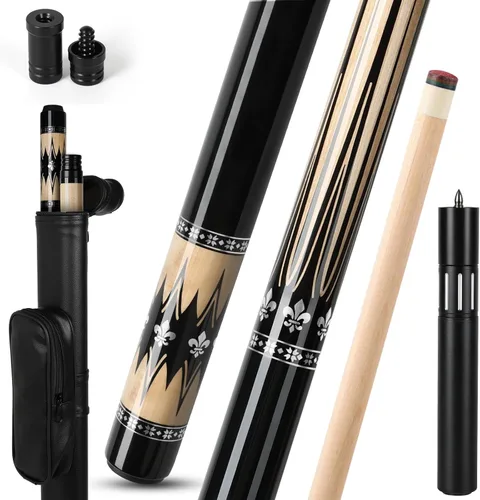 Miniatura 13 de Pool Cues Stick,3 in 1 Adjustable Maple Pool Cue Stick Sets Cue Sticks 58 inch Pool Cues Adult Canadian Maple Wood Billiard Stick with Carry Case