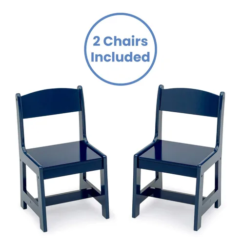 Miniatura 5 de Delta Children MySize - Juego de mesa y silla de madera para niños (2 sillas incluidas), color azul oscuro Azul profundo