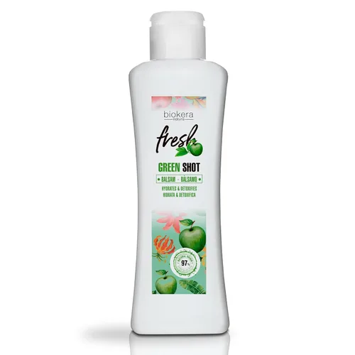 SALERM - Acondicionador Capilar - Green Shot Balm Biokera Fresh - 10.1 fl oz - con Manzana, Té Verde, Menta y Aloe Vera - Hidrata y Refresca el