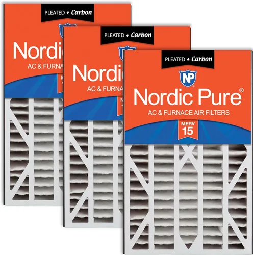 Nordic Pure Filtros de aire de repuesto MERV 15 Plus Carbon Trion Air Bear Cub de 16 x 25 x 3 (15 13/16 x 24 5/16 x 3)
