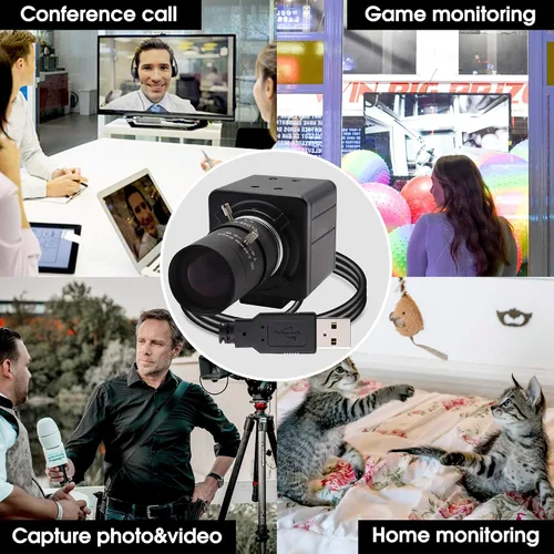 Miniatura 7 de Cámara USB 8MP 2448P Cámara web con lente de zoom Video Conferencia Transmisión Industria Cámara UVC Plug Play PC Webcam para Windows Linux MAC