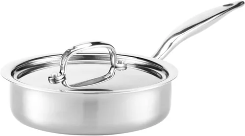 Heritage Steel Sartén para saltear de 1.5 cuartos de galón con tapa, acero inoxidable 316Ti reforzado con titanio con construcción de 5 capas, listo
