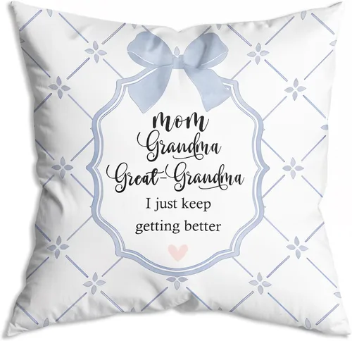 Miniatura 8 de Regalos para abuela, fundas de almohada de 18 x 18 pulgadas, regalos de anuncio de embarazo para abuela, regalos de bisabuela de nietos, regalo