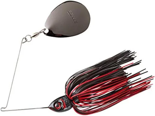 Booyah Señuelo de pesca Moontalker Spinner-Bait Bass Negro/Rojo