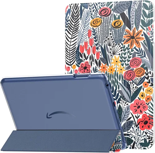 Miniatura 29 de MoKo Funda para tableta Amazon Kindle Fire HD 8 y 8 Plus (12/10ª generación, 2022/2020), funda de piel sintética con soporte triple y carcasa azul