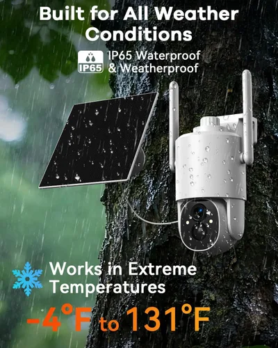 Miniatura 5 de Thybro Cámara de seguridad 4G LTE No requiere WiFi: 2K HD, alimentado por energía solar, PTZ de 360° y visión nocturna infrarroja - Vigilancia