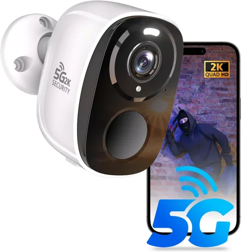 Cámara de seguridad WiFi 5G/2.4G inalámbrica para exteriores, cámaras inalámbricas para exteriores 2K para seguridad en el hogar con detección de