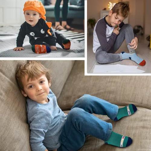 Miniatura 2 de ELUTONG Kids Non Slip Socks Grip Ankle Sticky Toddler Socks 12 Pairs for 1-33-55-7 Years Old Boys Girls Infant Baby