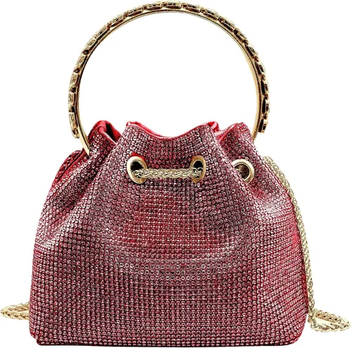 Miniatura 2 de Bolso de lujo con diamantes de imitación de plata para mujer, cadena de embrague brillante, bolsa de noche