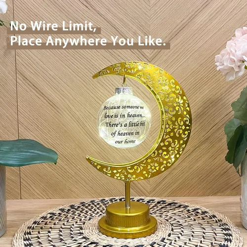 Miniatura 6 de Besoamo Lámpara conmemorativa de luna, regalos de condolencias por pérdida de un ser querido, regalos de recuerdo de condolencias de duelo
