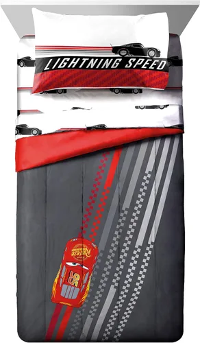 Miniatura 2 de Jay Franco Disney Pixar Cars - Juego de edredón individual de 5 piezas, edredón, sábanas y fundas de almohada con ropa de cama infantil Lightning