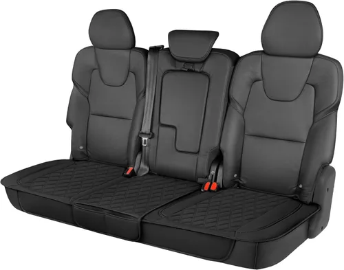 Miniatura 10 de Motor Trend Fundas de asiento para autos, camiones, SUV, fundas de asiento acolchadas de piel sintética beige con bolsillos de almacenamiento, funda