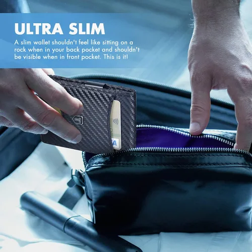 Miniatura 2 de Toughergun Slim Wallet for Men Wallet with Money Clip RFID Wallet with ID Window Quick Card Front Pocket