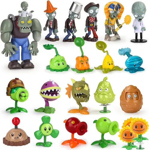 JHESAO Juego de 22 figuras de acción de plantas y zombis, juego de juguetes de PVZ, serie 1, 2, grandes regalos para niños y fanáticos, cumpleaños y