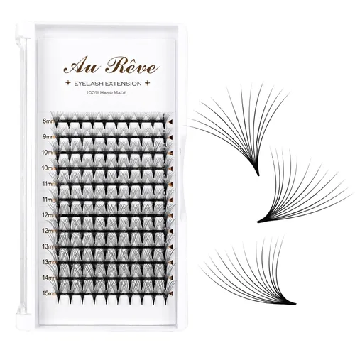 Extensiones de pestañas postizas en abanico 6D 8D 10D 12D, grosor de 0.003 in, rizo D, pestañas de volumen, pestañas hechas a mano, abanicos