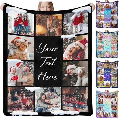 Miniatura 17 de Manta personalizada con foto y texto, mantas personalizadas con 20 fotos, manta personalizada usando mis propias imágenes, regalos conmemorativos 20