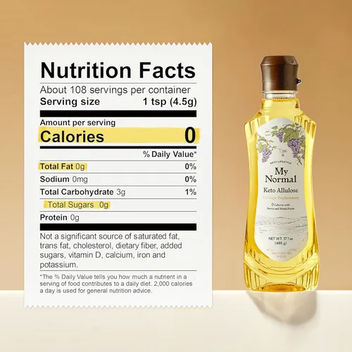 Miniatura 2 de My Normal Alulosa Keto de tamaño grande, alulosa 99.52%, fruta monje, jarabe fino de mezcla de stevia, edulcorante cero calorías, sustituto