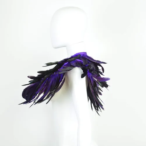 Miniatura 3 de Feather Shawl for Women - Crow Feathers Collar Halloween Swan Cape Maleficent Witch Costume Accessories