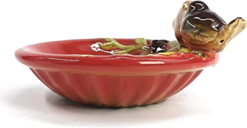 Miniatura 6 de ornerx Jabonera de cerámica de 5 "para ducha, bandeja de jabón vintage, tema de pájaro, bandeja