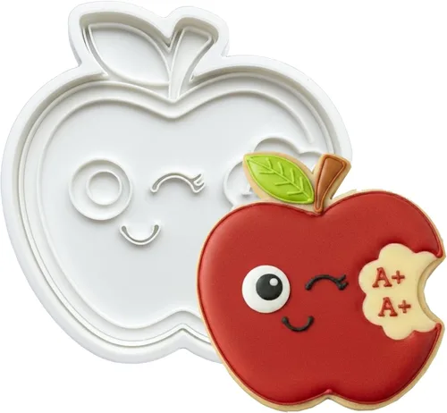 Miniatura 27 de Juego de cortador de galletas de regreso a clases con sellos de émbolo, 11 piezas, regalos de cocina, cumpleaños, vacaciones, ácido poliláctico 3D