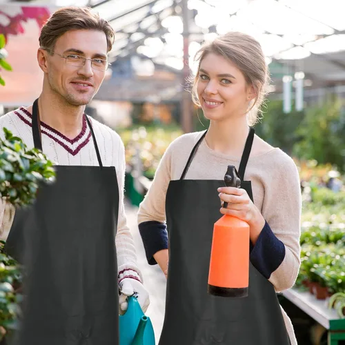 Miniatura 7 de Hercicy Delantal de trabajo resistente al agua para lavar platos, de piel sintética, de 40 pulgadas, delantal para lavavajillas, para restaurantes