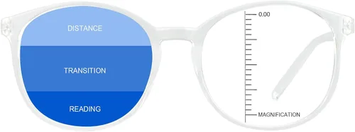 Miniatura 10 de Gafas presbíopicas multifocales progresivas redondas vintage, gafas de luz anti-azul., Negro