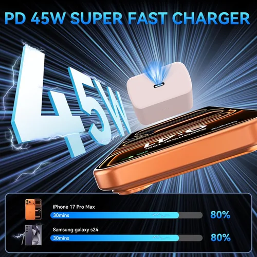 Miniatura 2 de Cargador para teléfono 17 16 Pro Max de carga rápida, bloque de carga USB C súper rápido de 45 W con cable de carga rápida extra largo de 10 pies