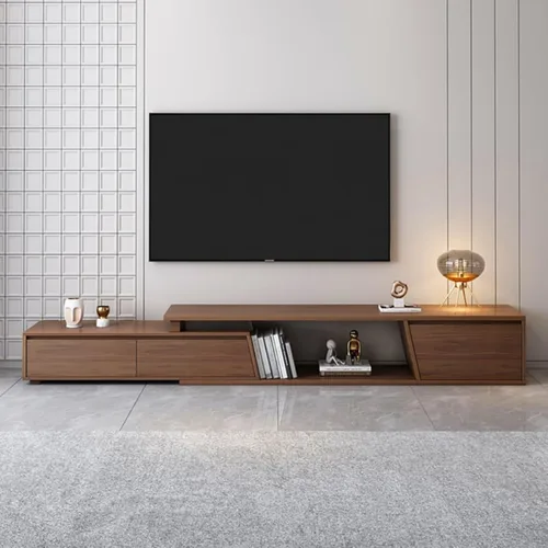Miniatura 9 de homary Soporte de TV para sala de estar, consola de TV reversible extensible, centro de entretenimiento minimalista con 3 cajones, configuración