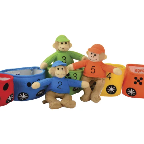 Miniatura 3 de Constructive Playthings Juguetes Velour Bilingüe Play & Learn Tren de mono para niños