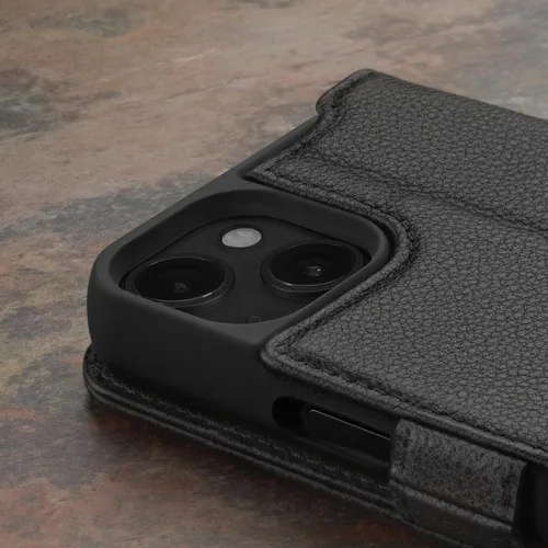 Miniatura 5 de TORRO Funda de cuero premium compatible con iPhone 15 de 6.1 pulgadas, funda de piel auténtica tipo cartera con función atril y ranuras