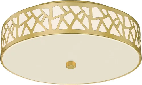 Miniatura 12 de Lámpara de techo de montaje empotrado de 12 pulgadas, 2 - Luminaria de techo vintage con pantalla de vidrio esmerilado, Luminaria de bronce frotado