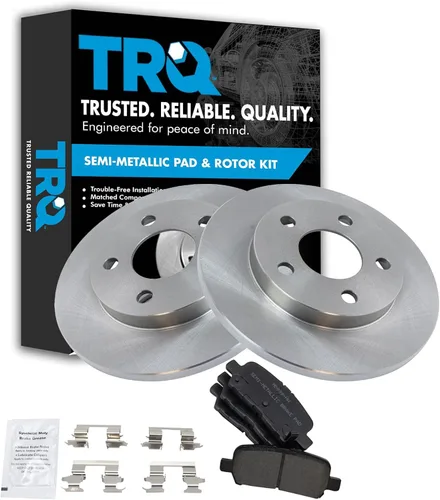 Miniatura 140 de TRQ Juego de pastillas de freno semimetálicas traseras y rotores compatibles con Chevrolet Trailblazer 02-06 Trailblazer EXT 04-06 SSR 02-07 GMC