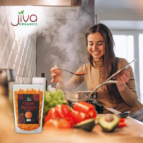 Miniatura 6 de Jiva Organics Masoor Dal - Bolsa grande de lentejas rojas orgánicas divididas de 4 libras, sin OMG, veganas, no irradiadas