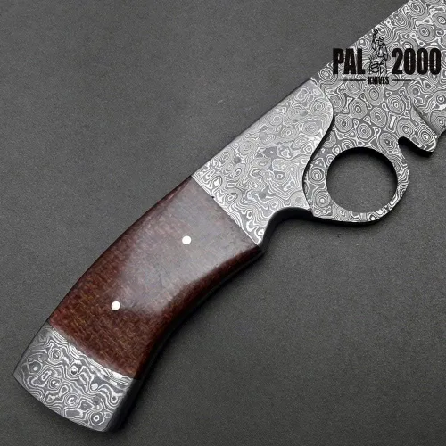 Miniatura 8 de PAL 2000 KNIVES Cuchillo Bowie de acero de Damasco hecho a mano de 13 pulgadas - Mango de micarta con refuerzos de acero de Damasco 1094