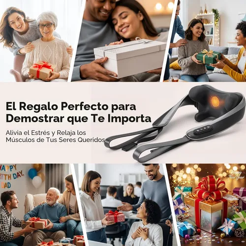 Miniatura 8 de 6D Masajeador de Cuello para Alivio del Dolor de Tejido Profundo, Masajeador Shiatsu de Amasamiento para Cuello y Hombro con Calor, Masajeador