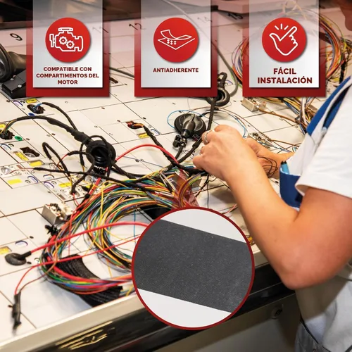 Miniatura 2 de XFasten Cinta de arnés de cables, 3/4 pulgadas x 50 pies (paquete de 5), arnés de cableado de alta temperatura, cinta eléctrica de tela de fieltro