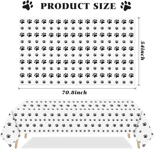 Miniatura 2 de ZAKVOOR Paquete de 4 manteles rectangulares de plástico con estampado de la Patrulla Canina de Cachorros, para suministros de fiesta temática
