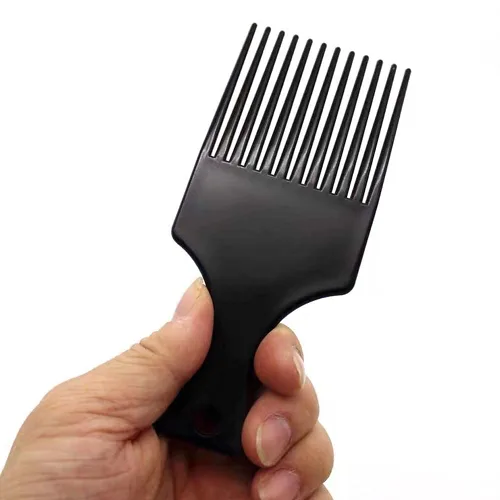 Miniatura 2 de BlingKingdom Plástico 6.3 pulgadas liso ancho pelo Pick peine afro peine peluquería herramienta de peinado para cabello rizado natural (negro)