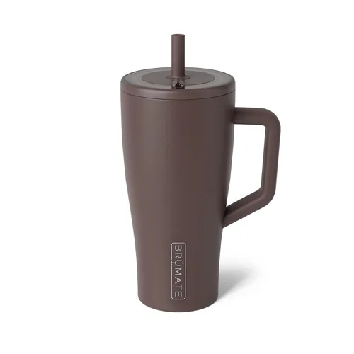 Miniatura 28 de BrüMate Era Vaso térmico con asa y pajilla, 40 onzas, 100% a prueba de fugas, con tapa, hecho de acero inoxidable, base apta para portavasos, moca