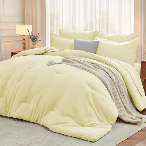 Miniatura 11 de MUXHOMO Juego de edredón de 5 piezas Twin XL, cama suave en una bolsa tamaño Twin XL, juego de ropa de cama para todas las estaciones con edredón
