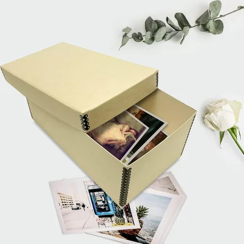 Miniatura 7 de Lineco Caja de tarjetas fotográficas, almacenamiento de archivo de calidad de museo, sin ácidos con tapa extraíble, almacenamiento a granel