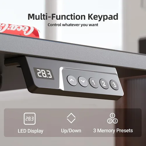 Miniatura 137 de Claiks Escritorio eléctrico de pie, escritorio de pie de altura ajustable, 63 x 24 pulgadas, escritorio de oficina en casa con tablero de empalme