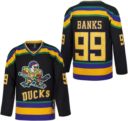 D-5 Camiseta Mighty Ducks #33 Goldberg #66 Bombay #96 Conway #99 Banks Jersey, camiseta de hockey sobre hielo para hombre, S-XXXL